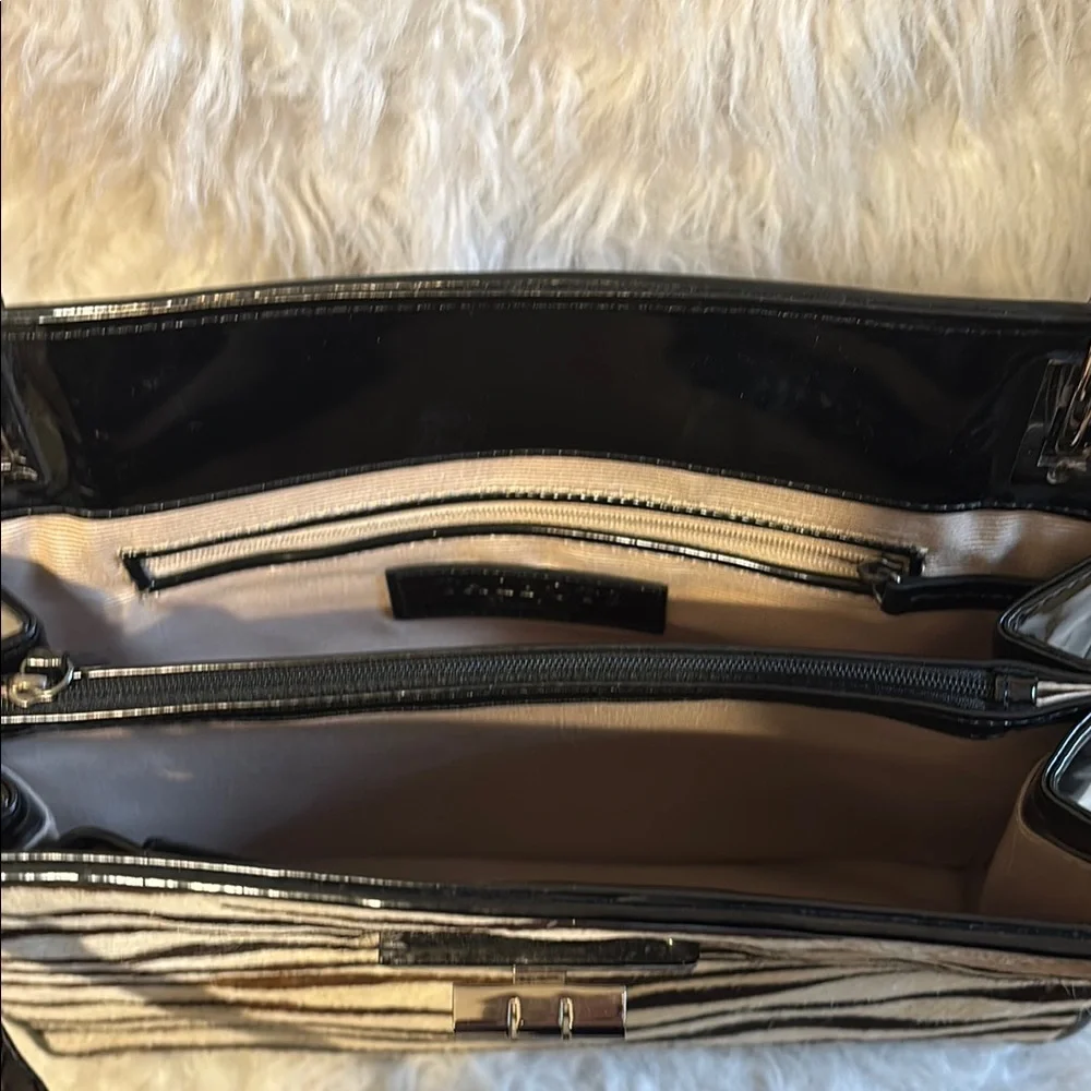 Talbots Black Zebra Print Shoulder Bag